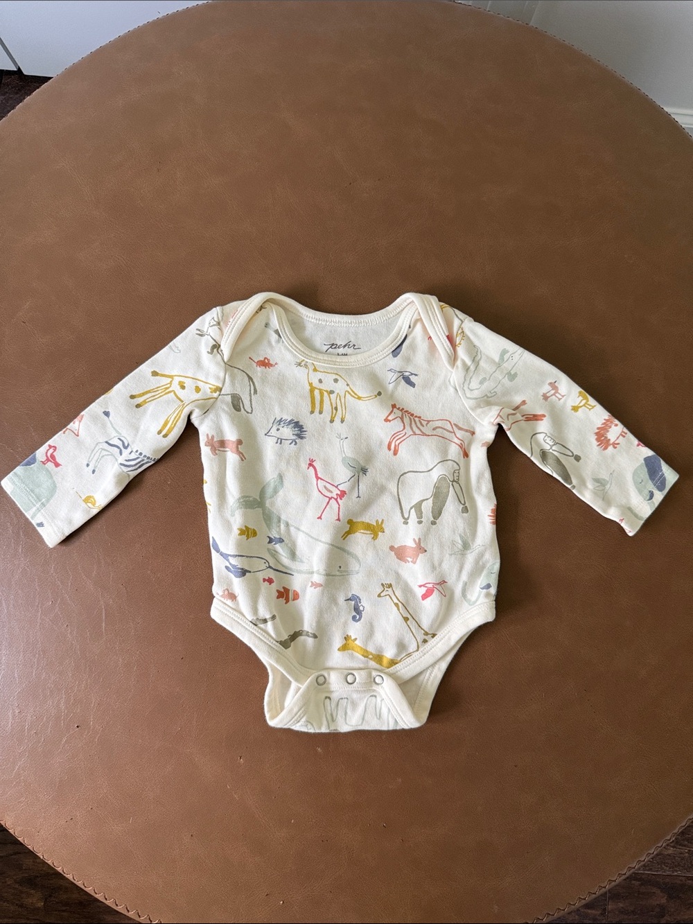 Pehr Cream Animal-Print Long-Sleeve Baby onesie 3-6M